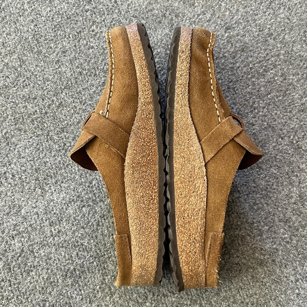 Birkenstock Shoes Womens Size 9 Brown Suede Clog Mule Slip On Buckle Comfort - Picture 10 of 14